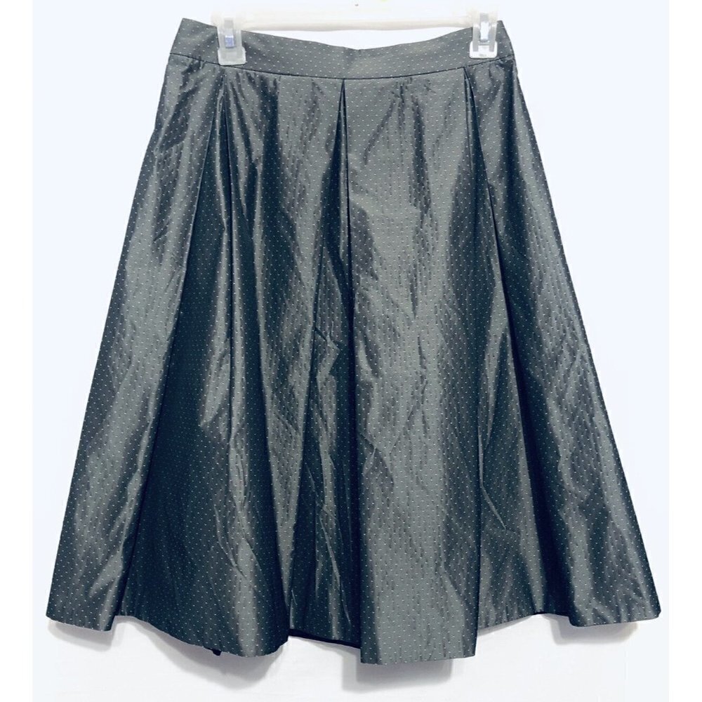 Alain Manoukian Womens Size 6A Gray Line Polka Dot Pleated Skirt Holiday